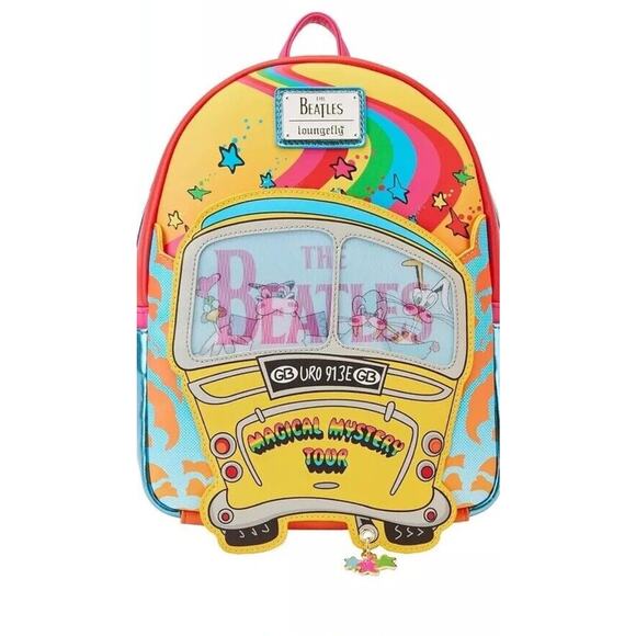 NWT Loungefly The Beatles Magical Mystery Tour Bus Lenticular Mini Backpack - Picture 1 of 3